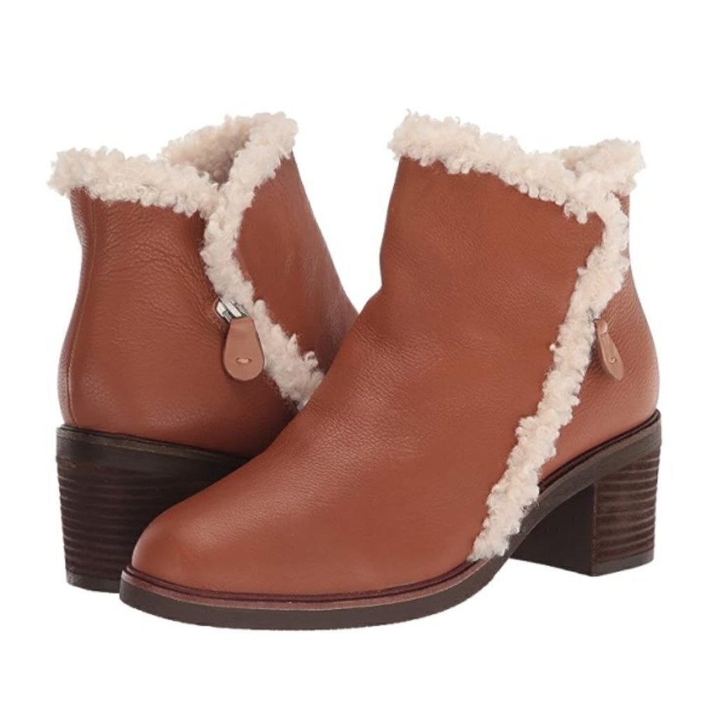 Gentle Souls by Kenneth Cole 'Best' 65mm Zip Cozy Ankle Boot, Cognac